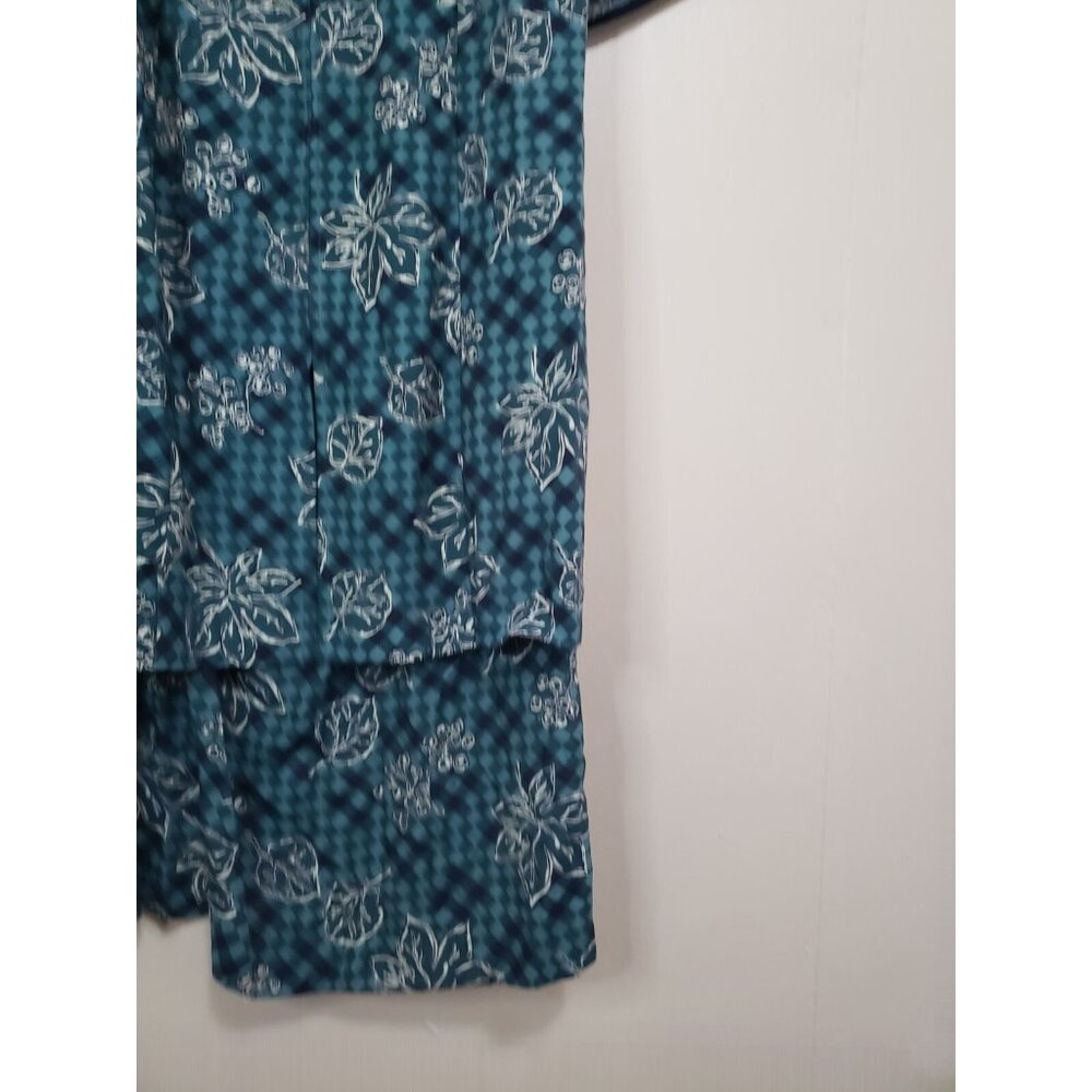 Vtg Karin Stevens Women 12 Dress Green Floral Faux 2 Piece 100% Rayon Spring NWT - Picture 4 of 5
